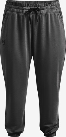 UNDER ARMOUR Tapered Workout Pants ' Rival Terry ' in Grey: front