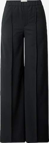 DRYKORN Wide leg Pleated Pants 'EARN' in Black: front