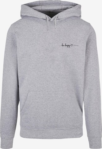 Merchcode Sweatshirt 'Be Happy' in Grijs: voorkant