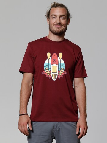 Watapparel Shirt 'Stand Up Paddleboard SUP' in Red: front