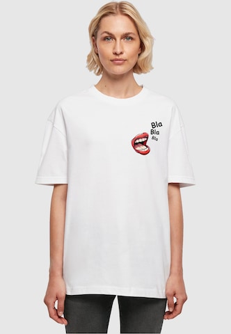 T-shirt oversize 'Bla Bla Bla Comic' Merchcode en blanc : devant