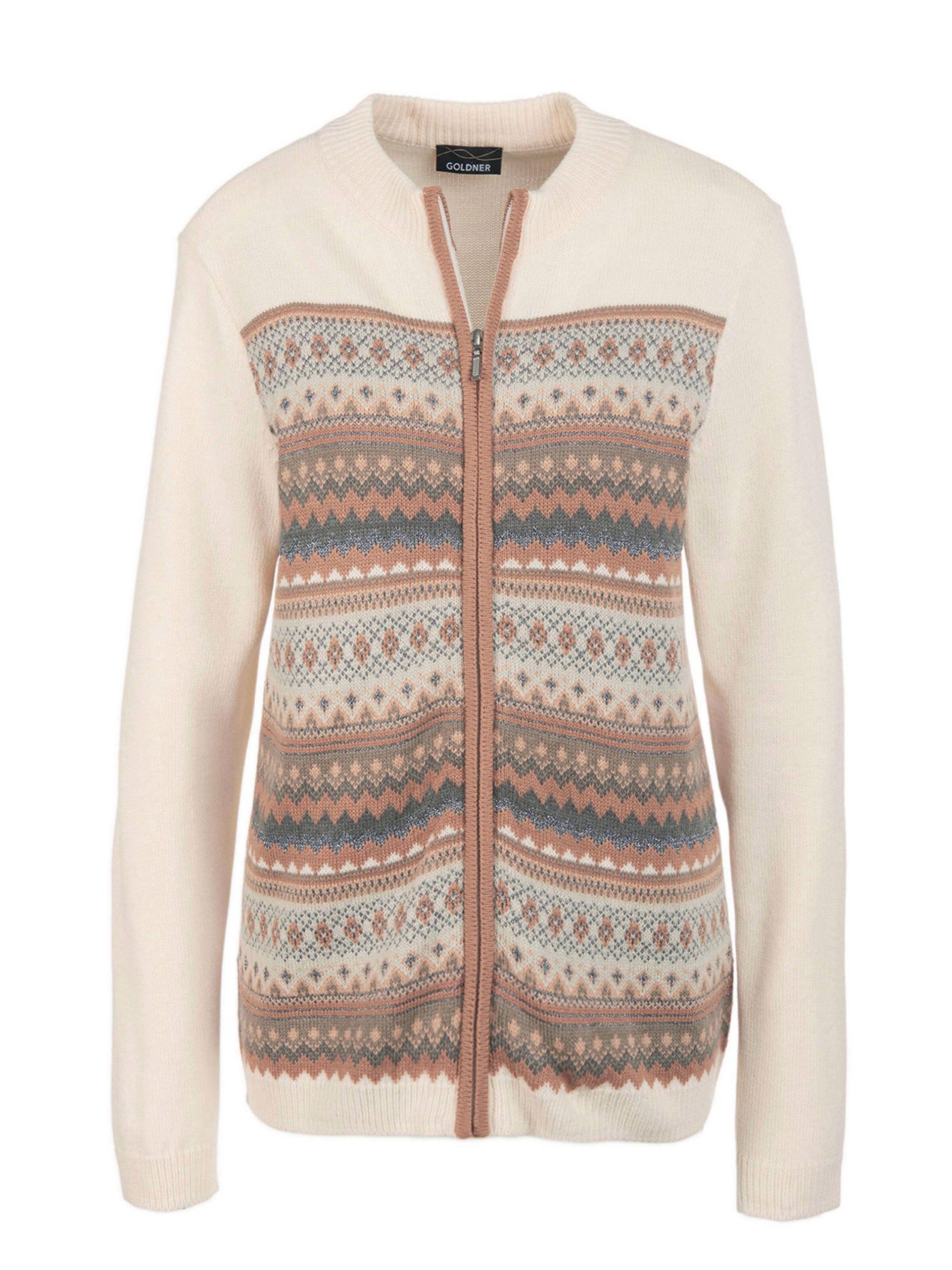 Goldner Cardigan en crème / mélange de couleurs, Vue avec produit