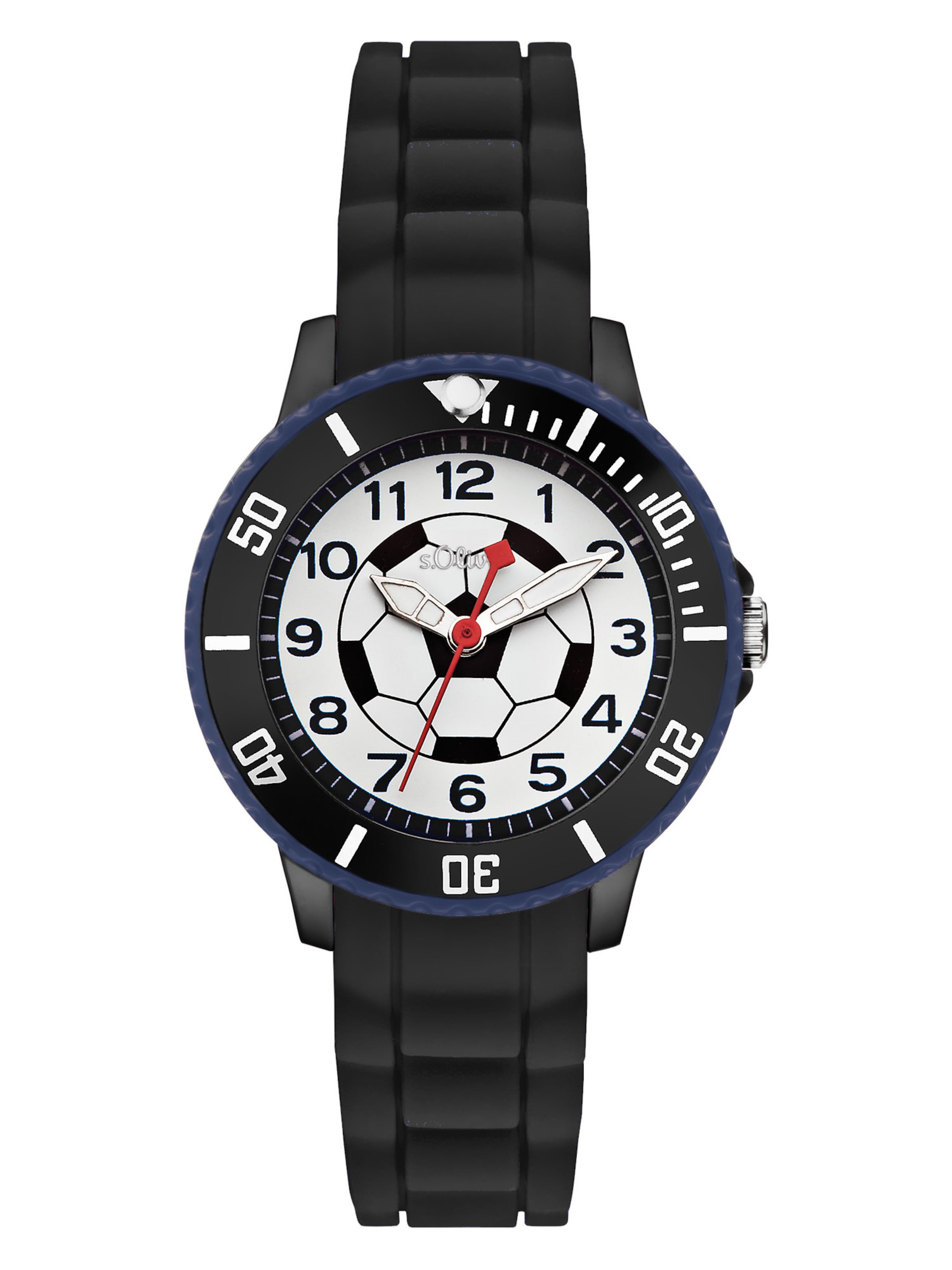s.Oliver Watch 'Fußball' in Black: front