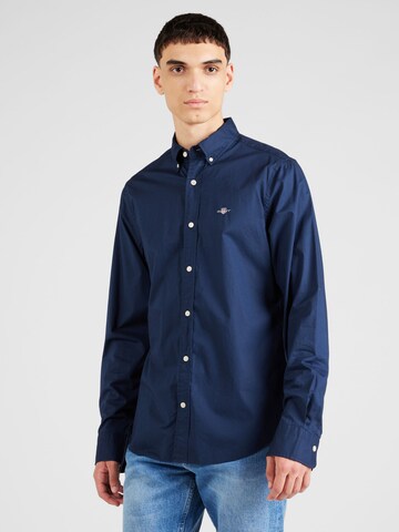 Coupe slim Chemise GANT en bleu : devant