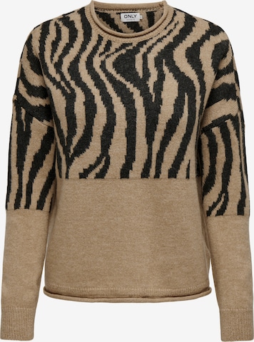 Pull-over 'ONLJade' ONLY en marron : devant