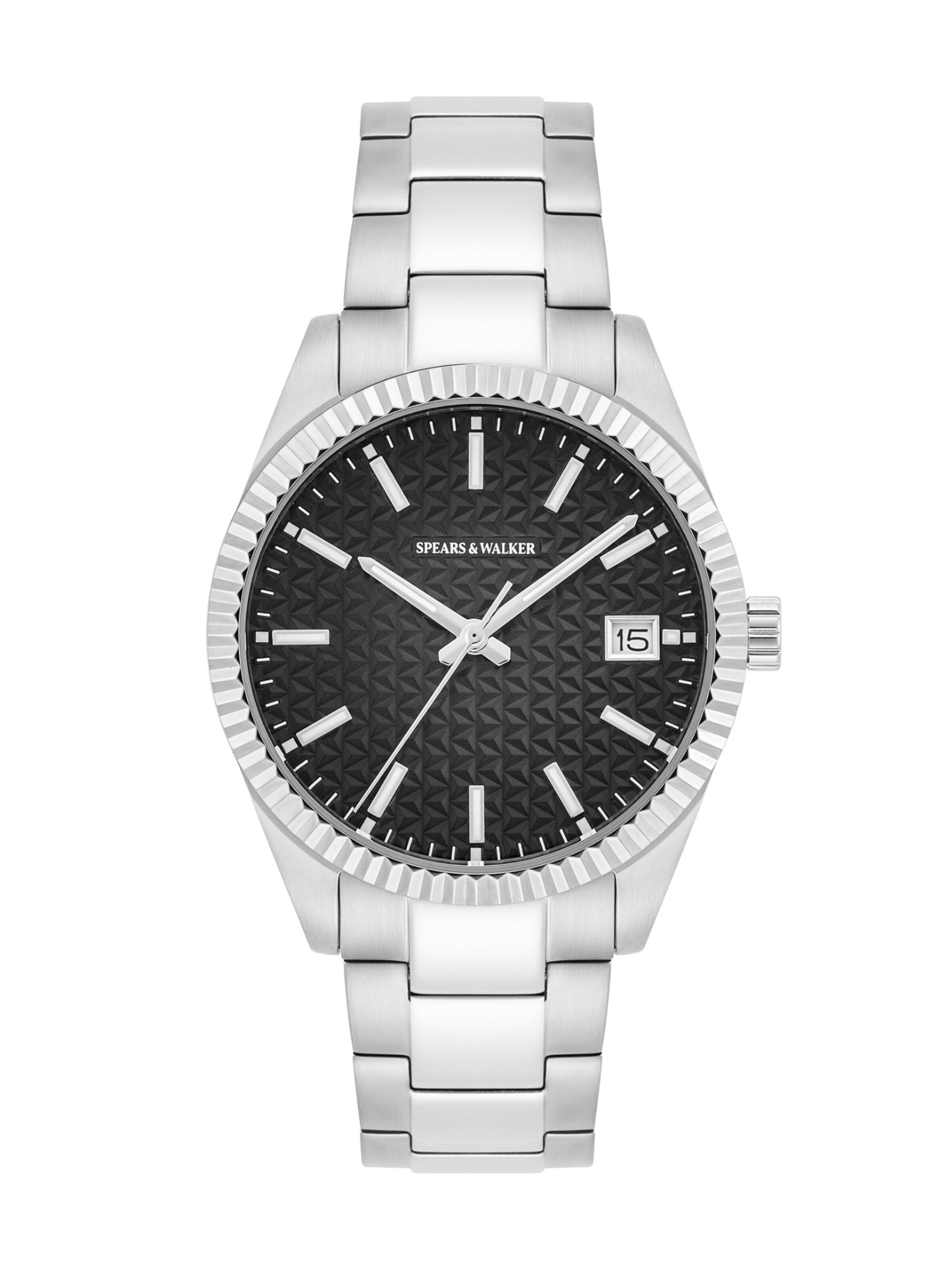 Montre à affichage analogique Spears & Walker en argent : devant