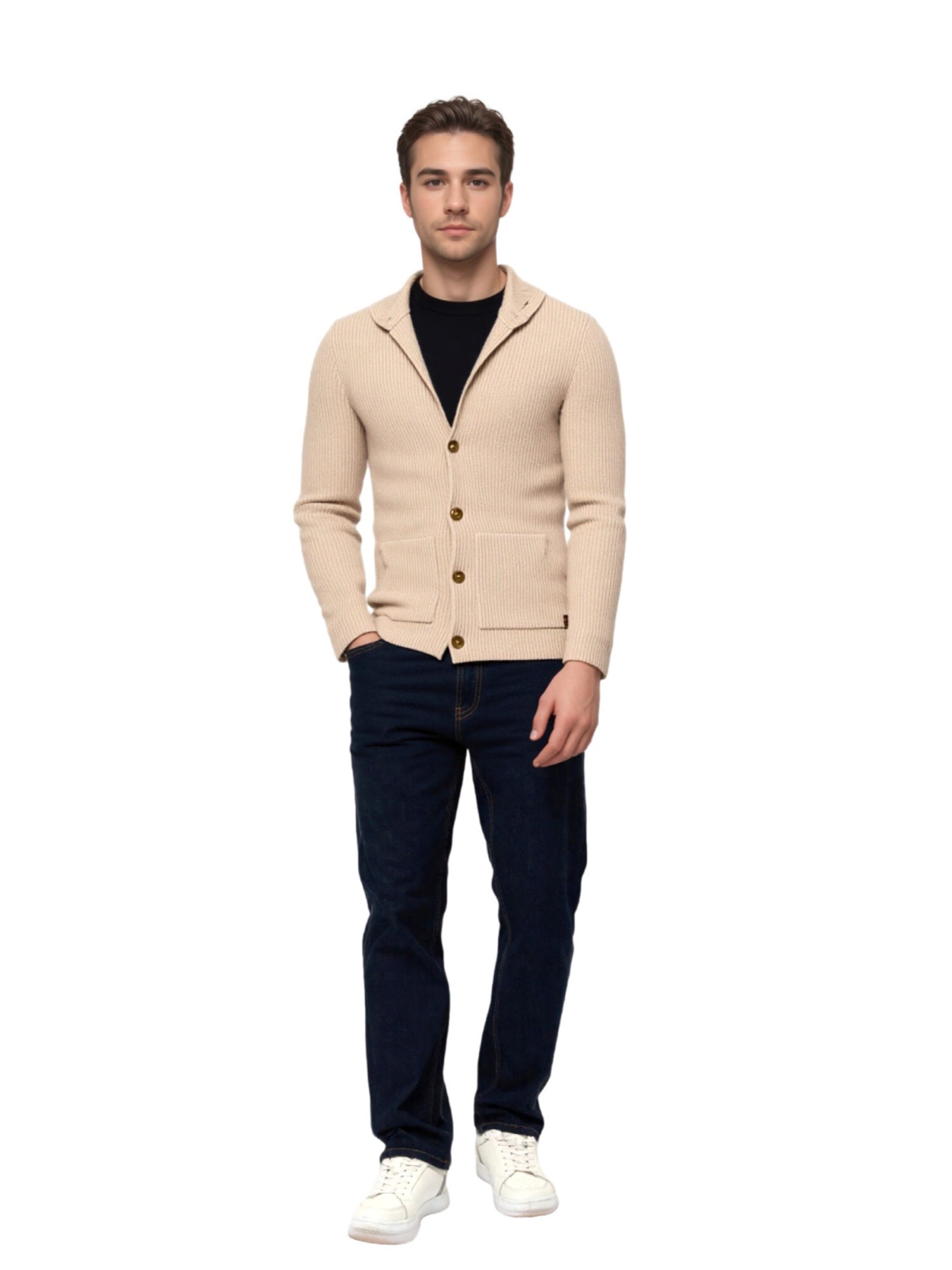 Key Largo Gebreid vest 'KLLUZERN' in Beige
