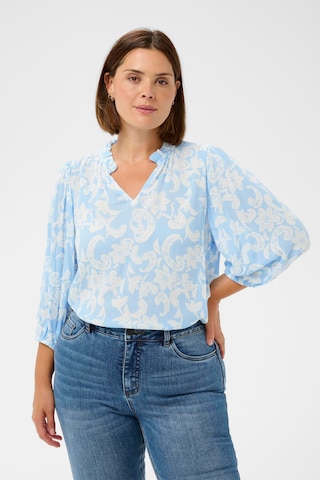 KAFFE CURVE Bluse in Blau: Vorderseite