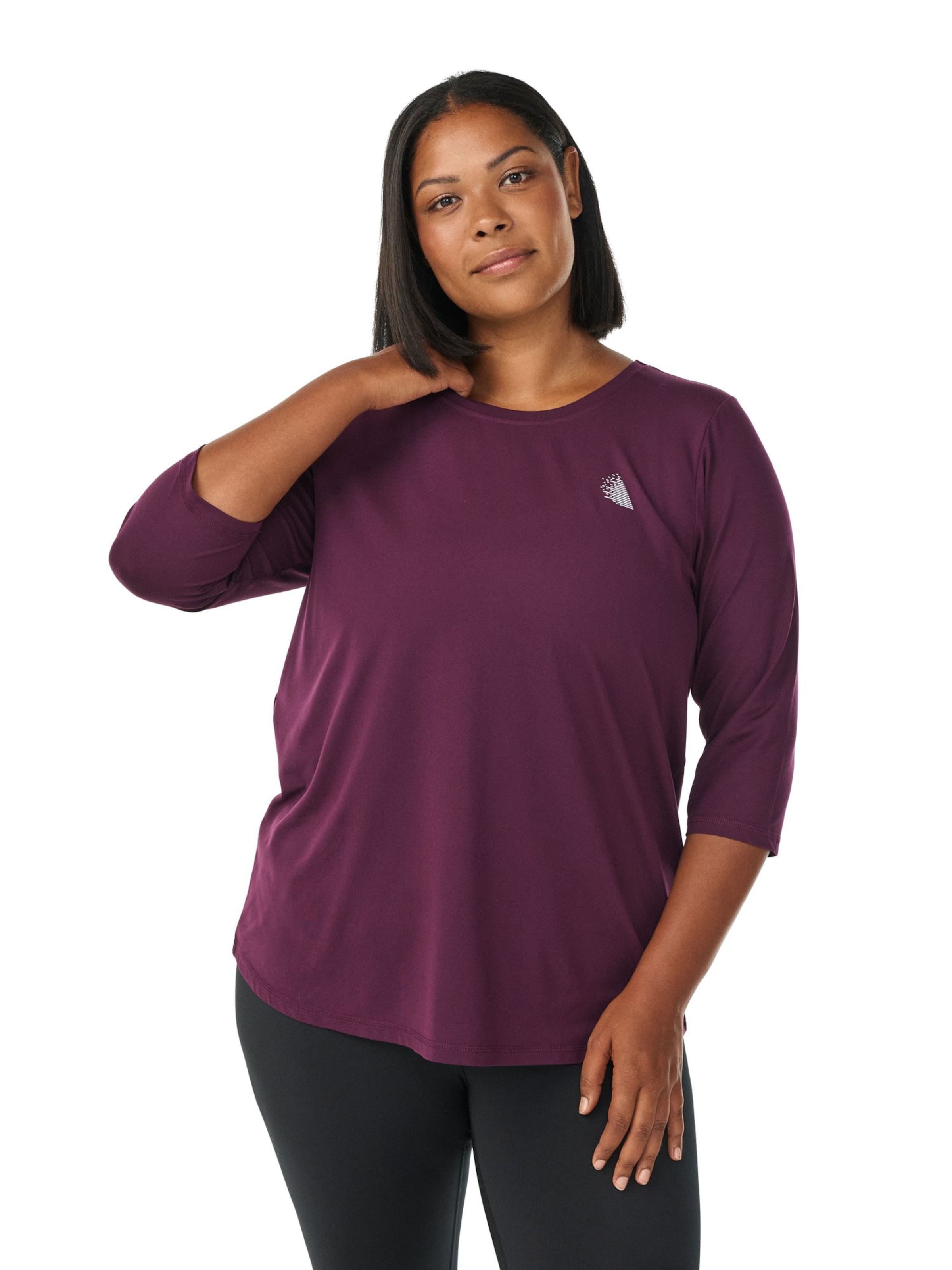 Active by Zizzi Funkcionalna majica 'ABASIC ONE' | vijolična barva: sprednja stran