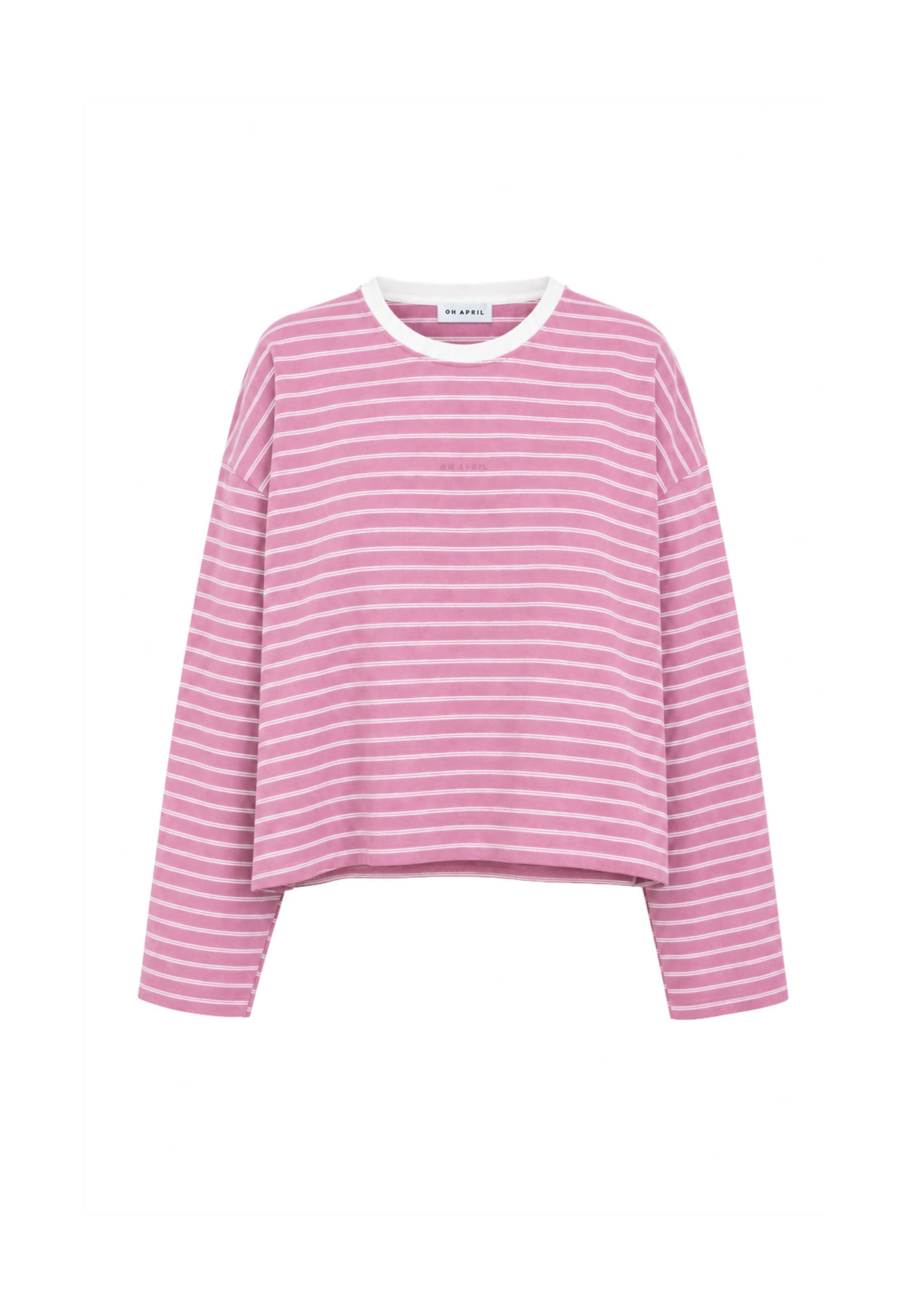 OH APRIL Shirt in L in de kleur Framboos / Wit, Productweergave