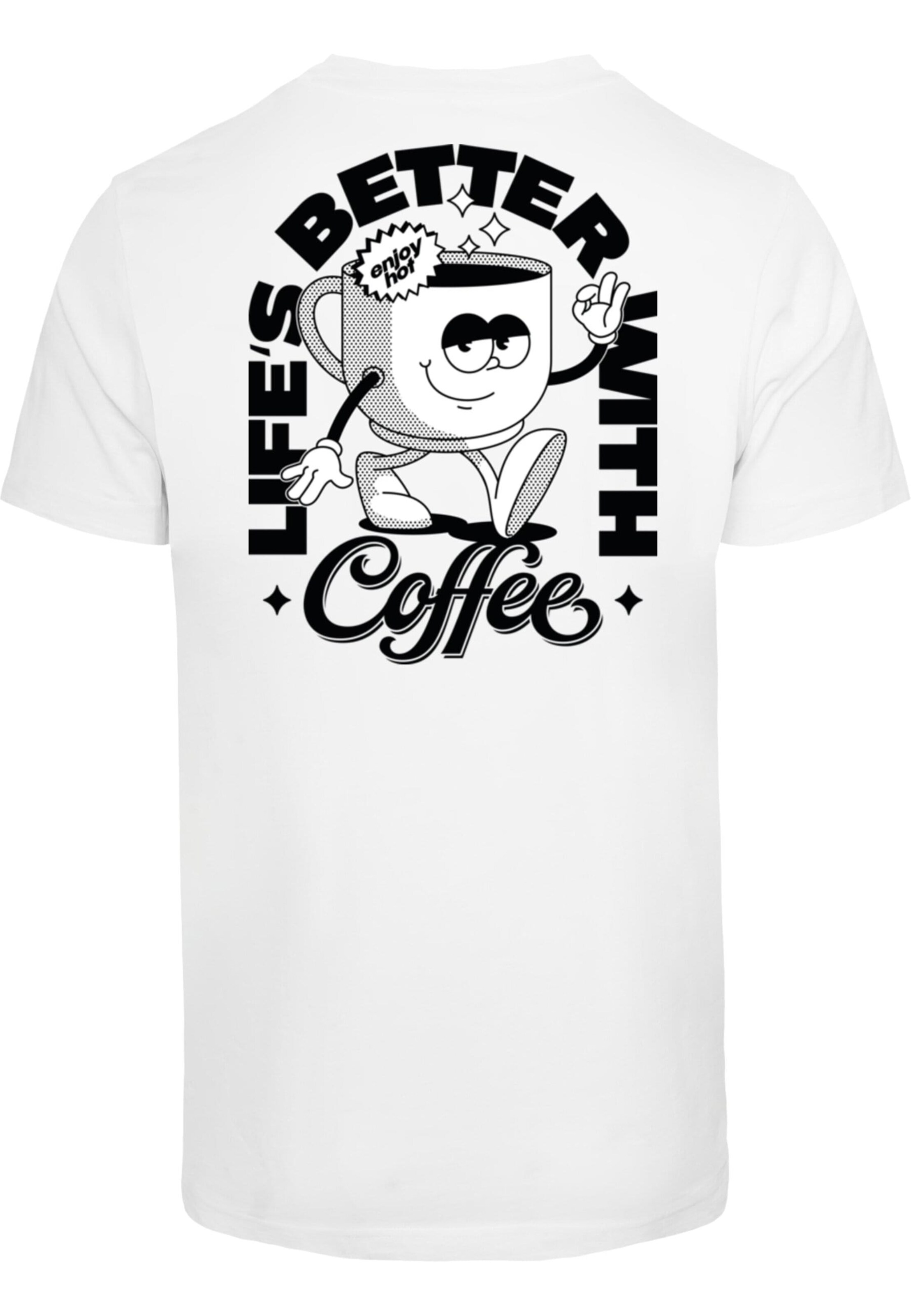 Mister Tee Póló 'Better With Coffee' - fehér