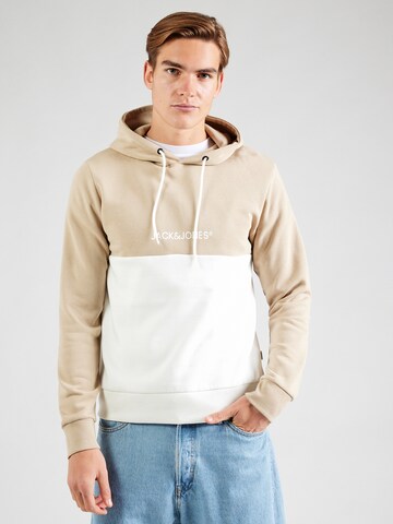 Sweat-shirt 'RYDER' JACK & JONES en beige : devant