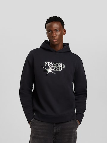 Bershka Sweatshirt in Black: front