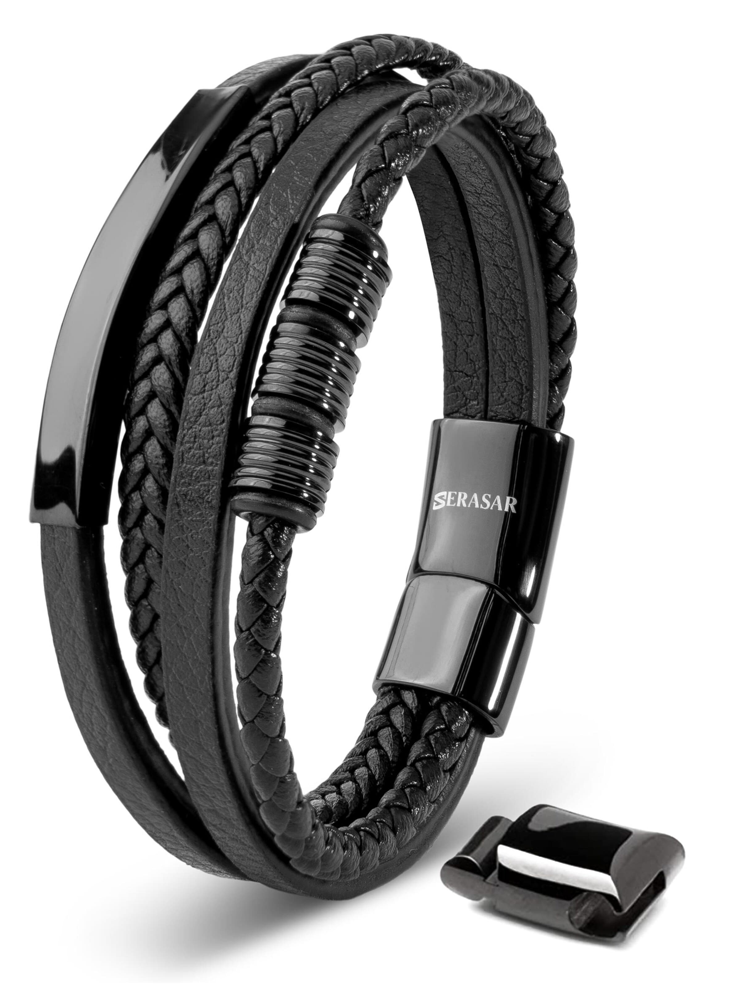 SERASAR Bracelet 'Brave' in Black: front