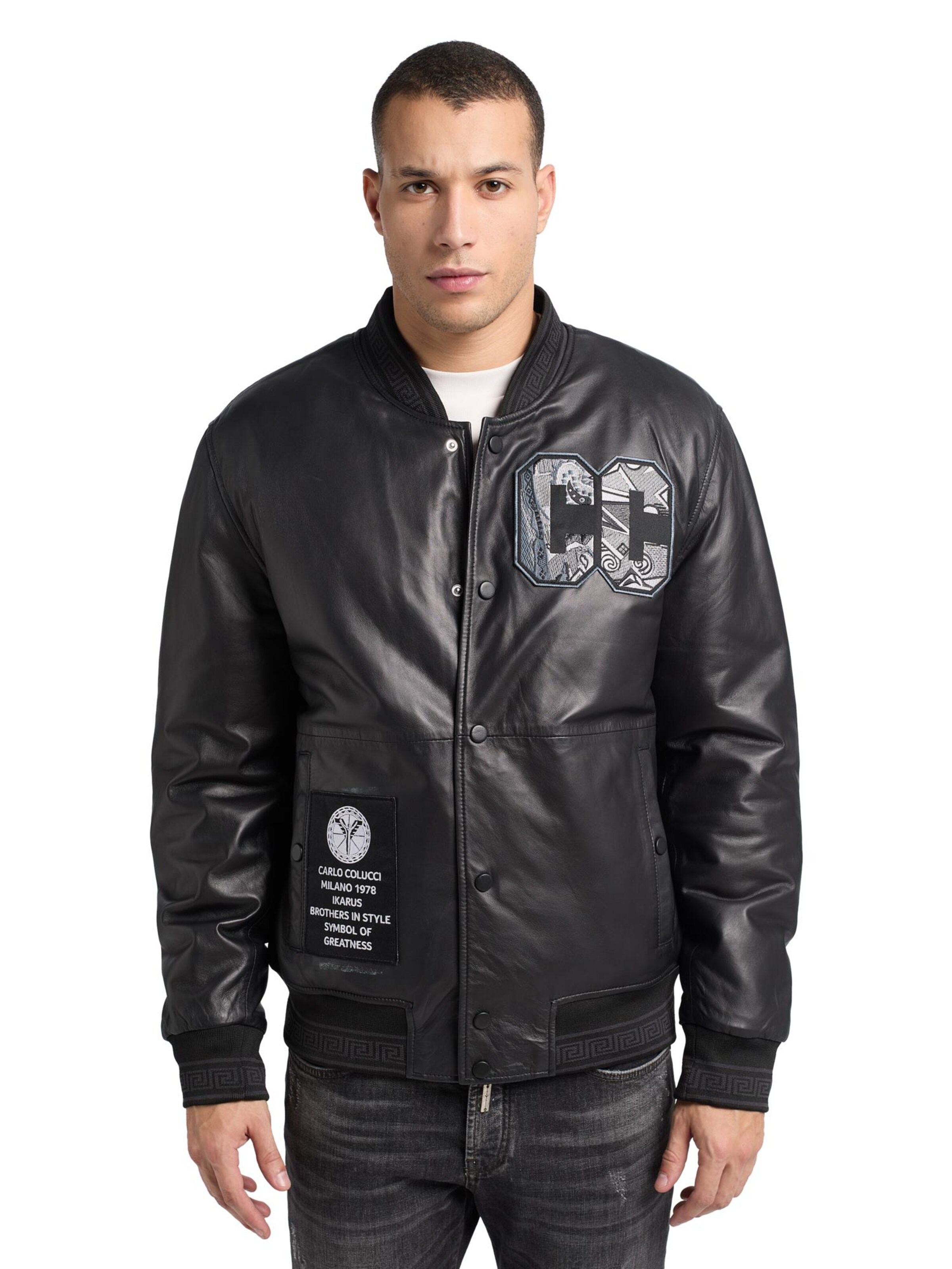 Carlo Colucci Between-season jacket ' DeLorenzo ' in Black: front