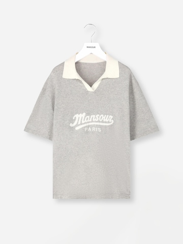 Mansour Collegepaita 'Jacquard Knitted Polo' värissä harmaa