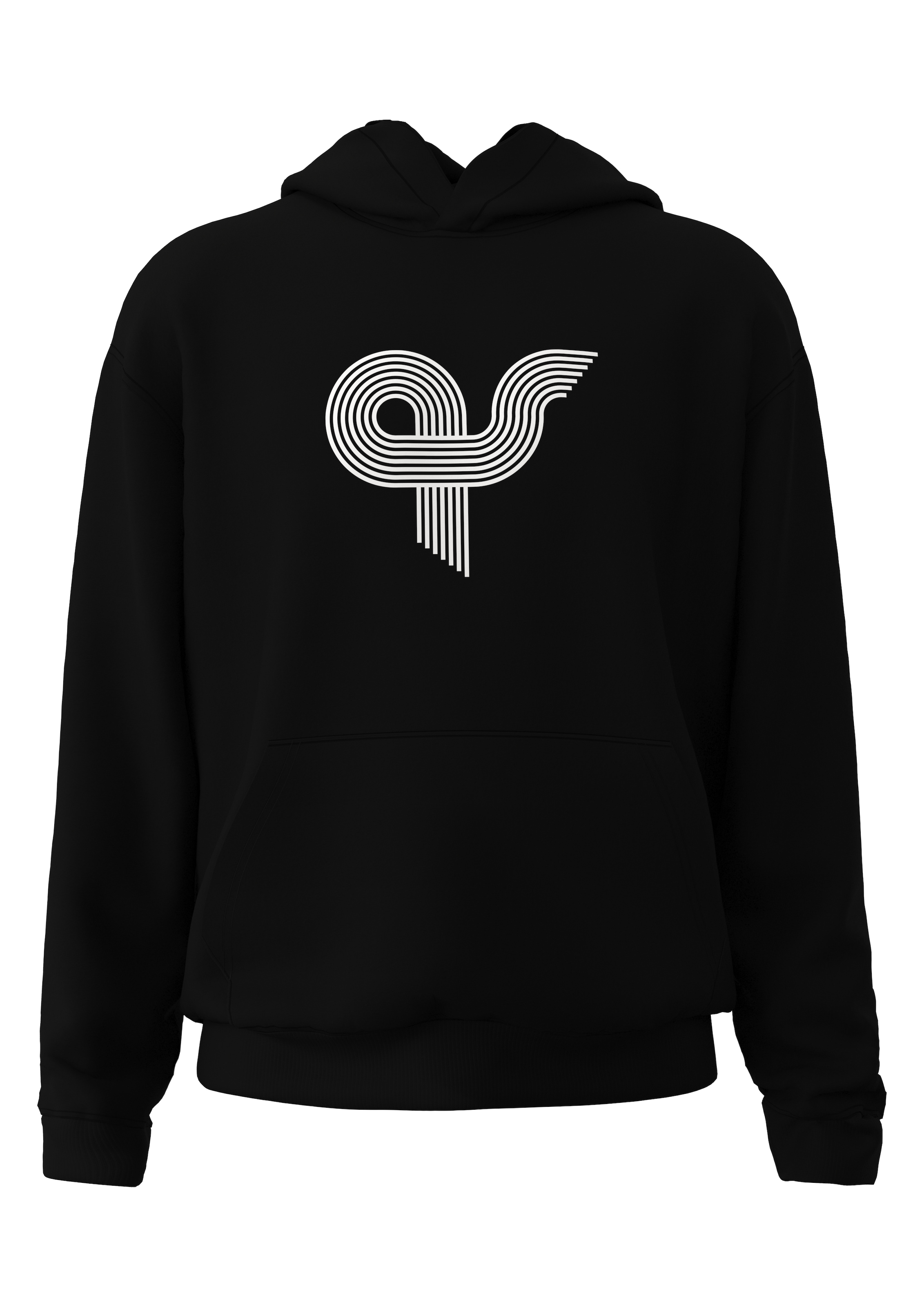Sweat-shirt QS en noir : devant