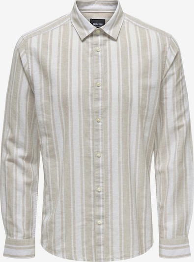 Only & Sons Camisa 'CAIDEN' em bege escuro / branco, Vista do produto