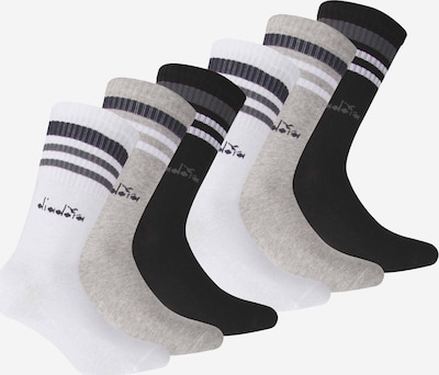 Diadora Chaussettes de sport en gris / noir / blanc, Vue avec produit