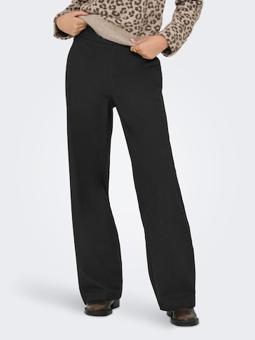 Wide Leg Pantalon 'ONLGIA' ONLY en noir : devant