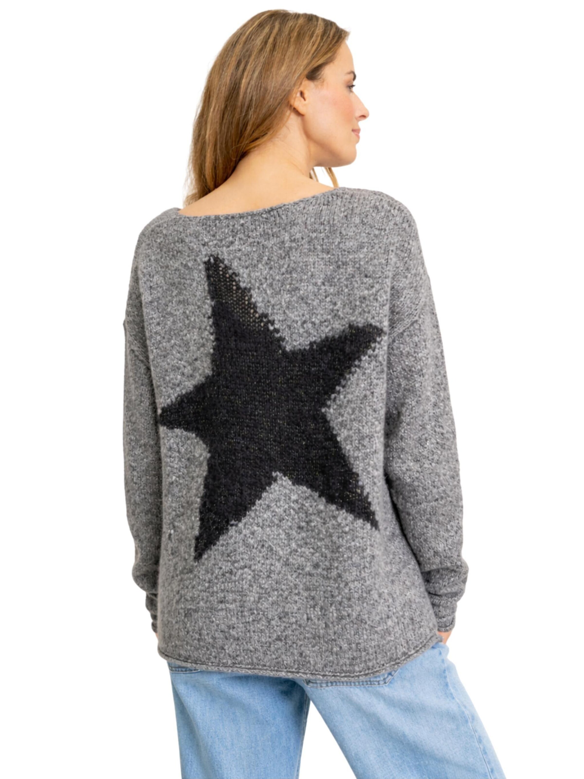 LIKS. Munich Pullover 'Sternintarsie RT'‌‌‌‌‌‌ in Grau