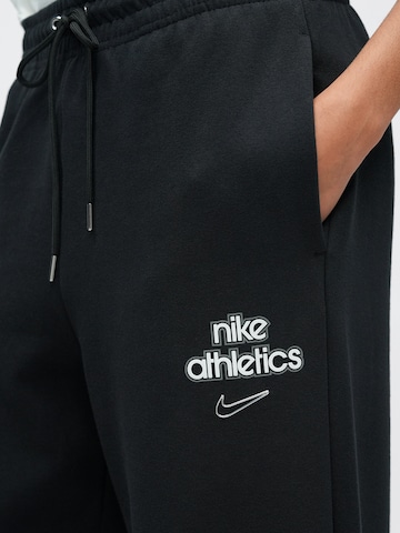 Nike Sportswear Wide Leg Hose 'PHNX FLC' in Schwarz