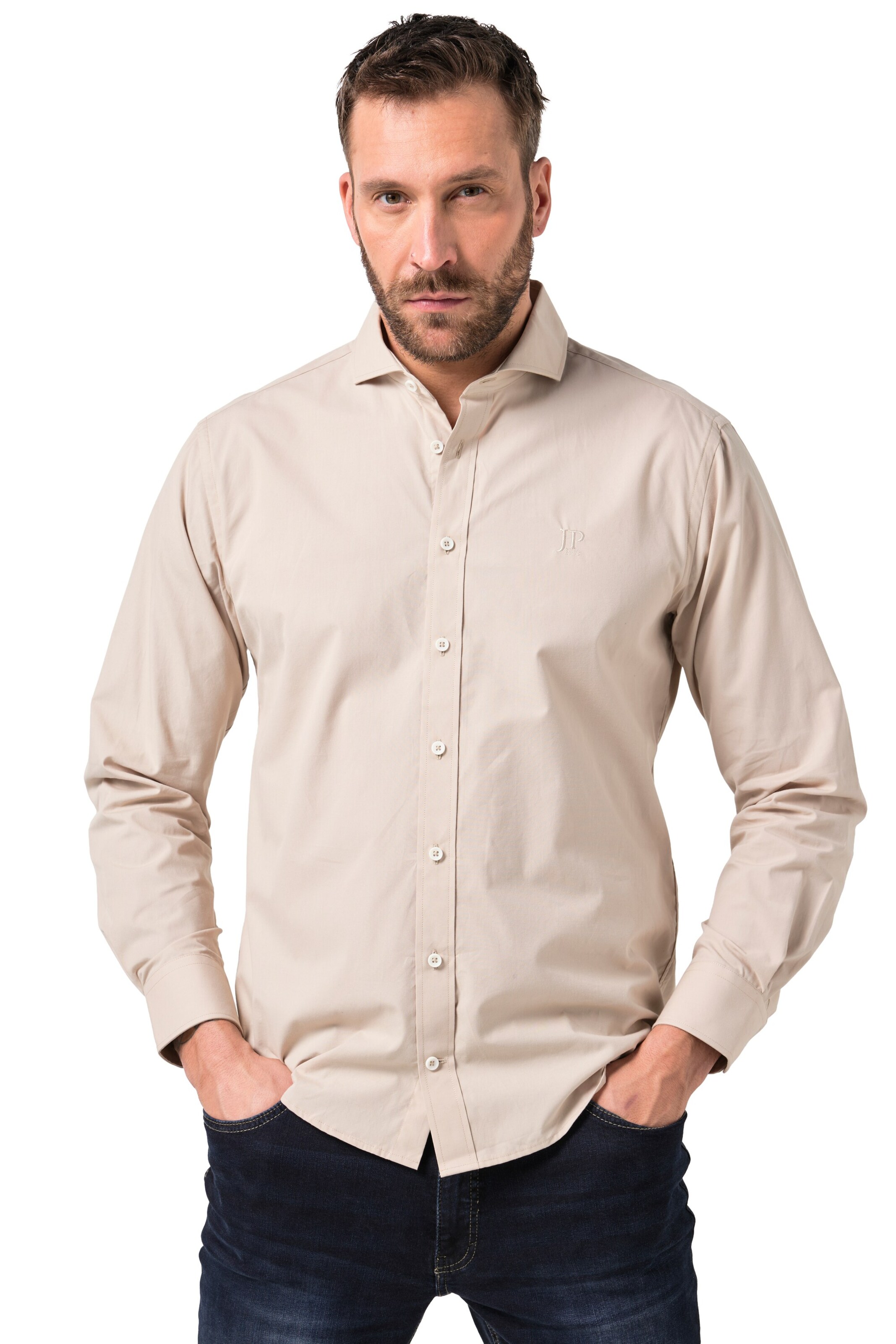 JP1880 Regular Fit Hemd in Beige: Vorderseite