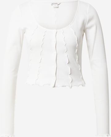 Monki Knit Cardigan in White: front