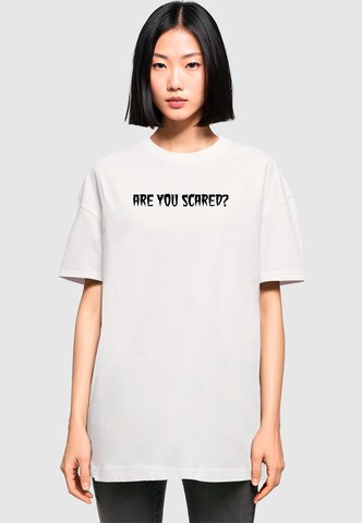Merchcode T-Shirt 'Halloween - Are You Scared' in Weiß: Vorderseite