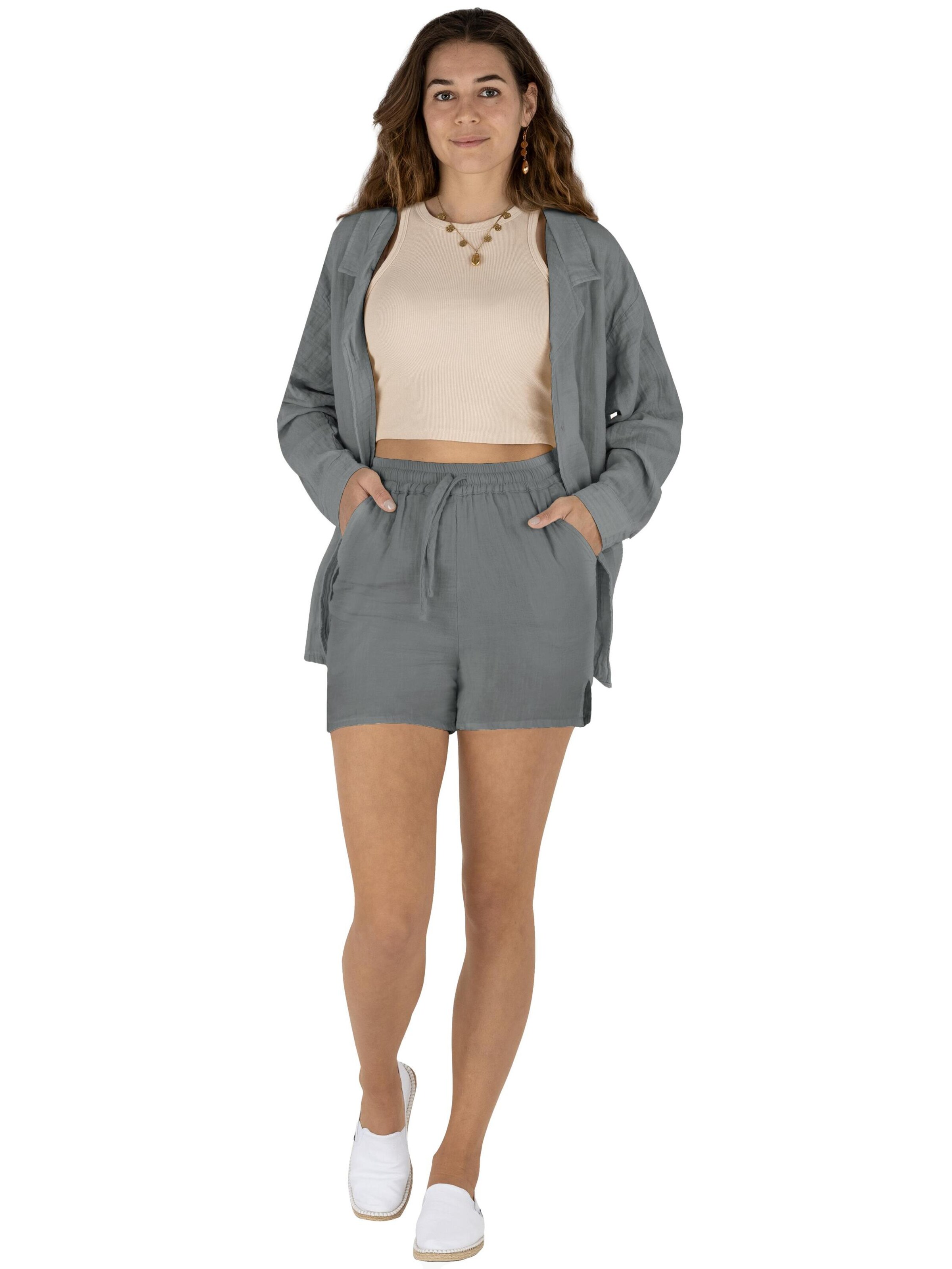 Tenue d'intérieur Janice en gris : devant