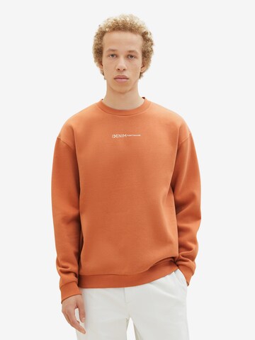 Sweat-shirt TOM TAILOR DENIM en orange : devant