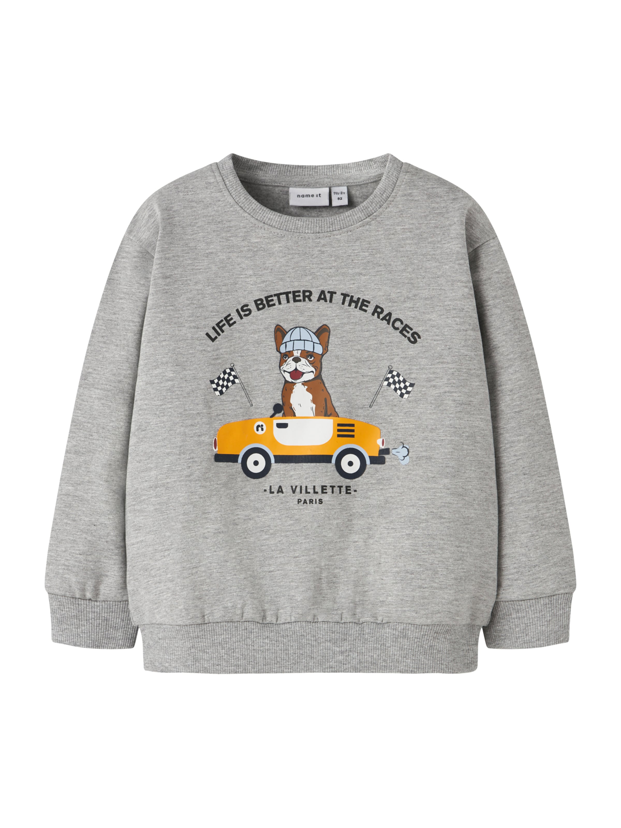 NAME IT Majica 'NMMROVAL' | siva barva: sprednja stran