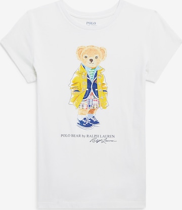 Tricou 'BEAR' de la Polo Ralph Lauren pe alb: față