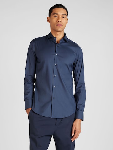 BOSS Black Slim Fit Forretningsskjorte 'P-HANK' i blå: forside