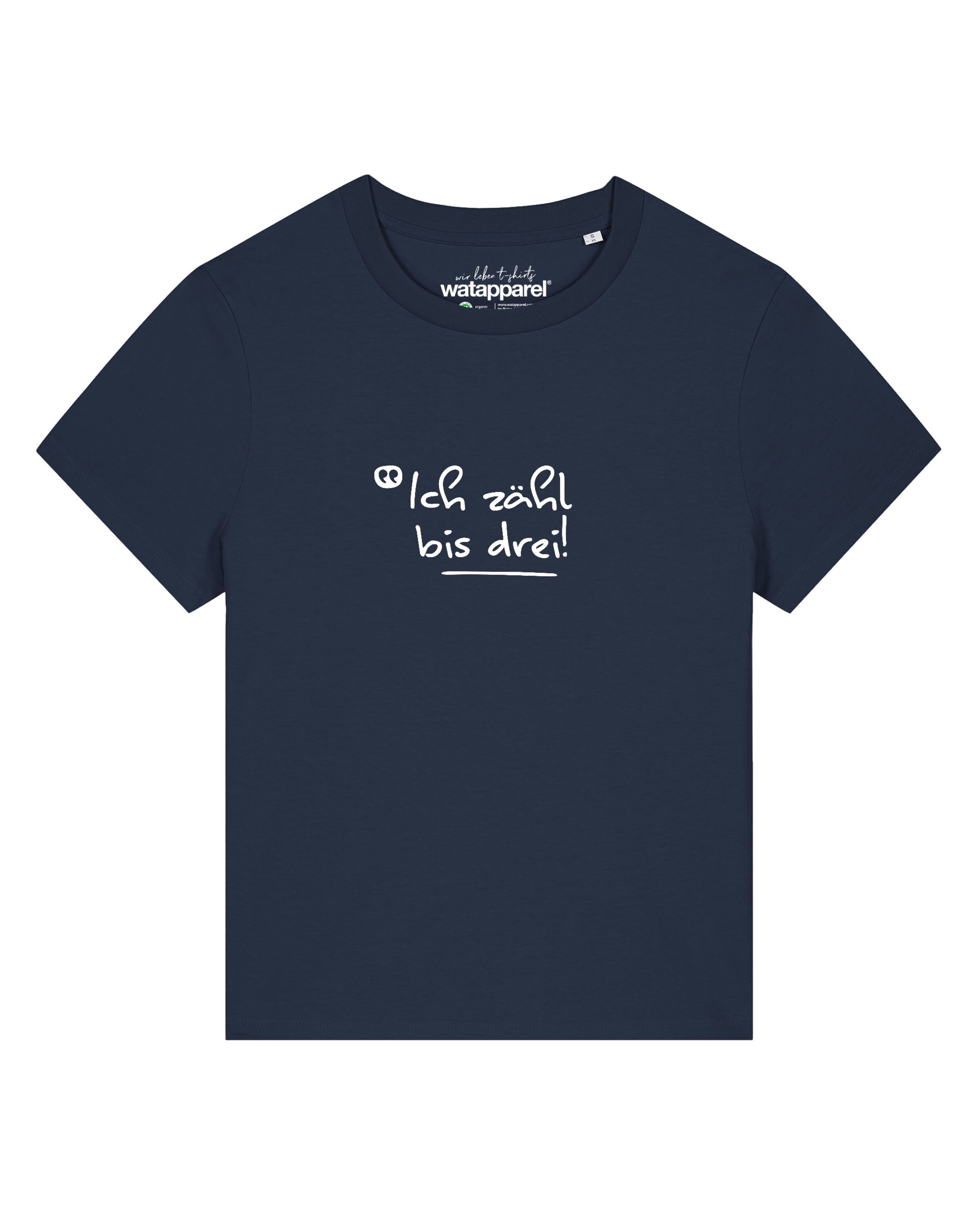 Maglietta 'Ich Zähl Bis Drei' di Watapparel in blu: frontale