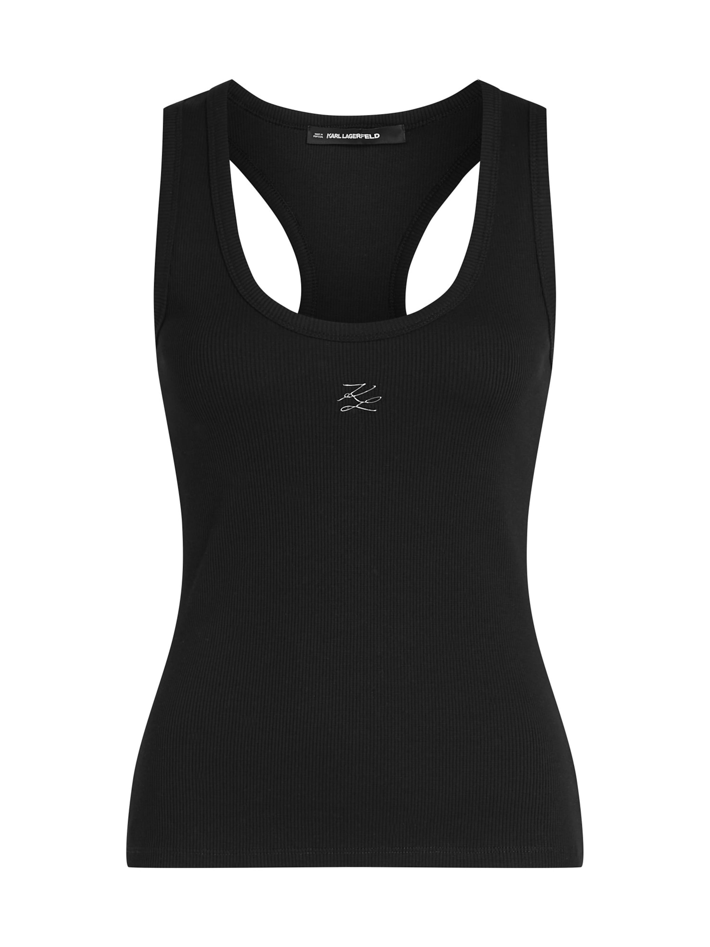 Karl Lagerfeld - Top 'Autograph' em preto: frente