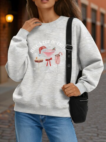 GORHEY Sweatshirt 'Women's Casual Printed Sweatshirts, Long Sleeve Loose Pullover Top'‌‌ in Grau: Vorderseite