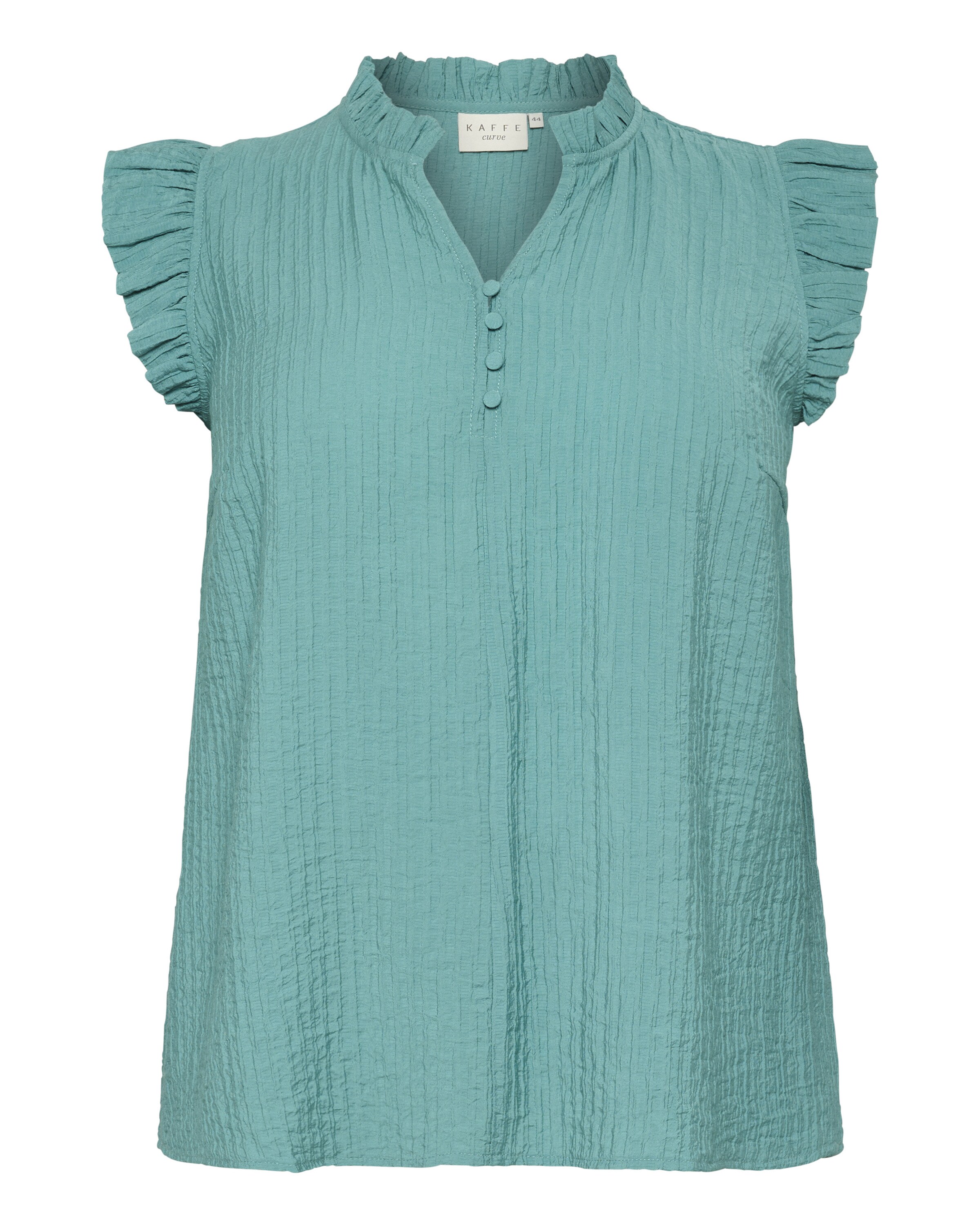 Chemisier 'Lyana' KAFFE CURVE en bleu : devant