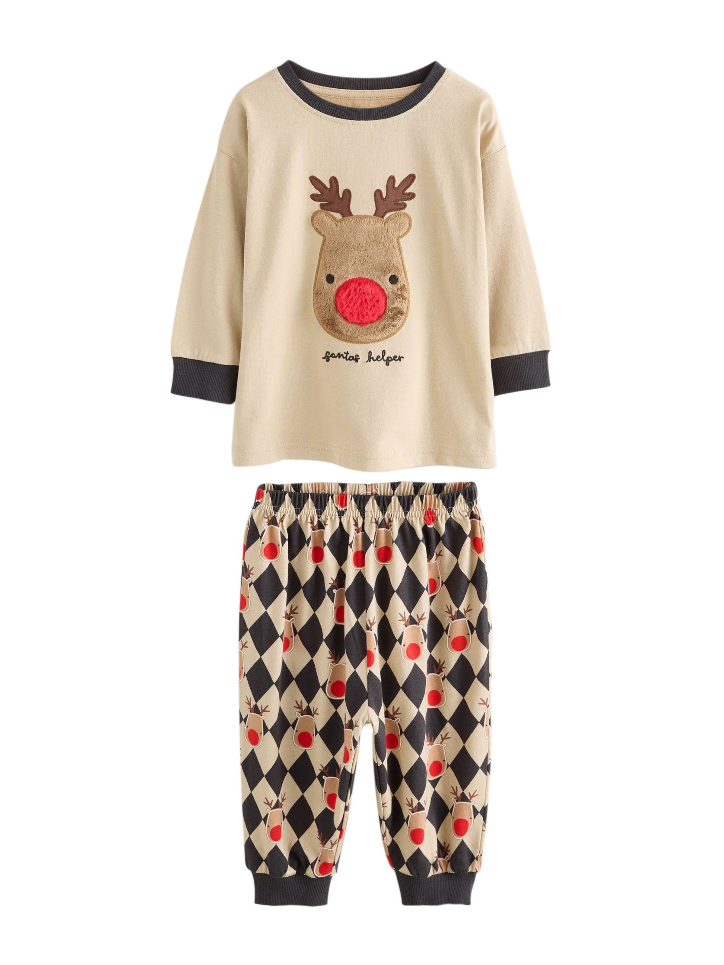Next - Pijama 'Christmas' en beige: frente