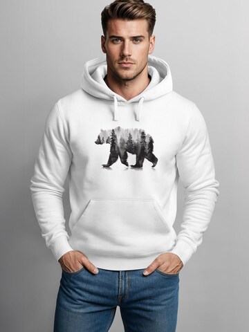 Neverless Sweatshirt 'Bär wald' in White