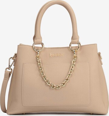 Borsa a mano di Kazar in beige: frontale