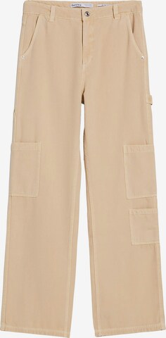 Pantaloni cargo di Bershka in beige: frontale