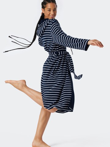 SCHIESSER Short Bathrobe 'Feather Terry' in Blue