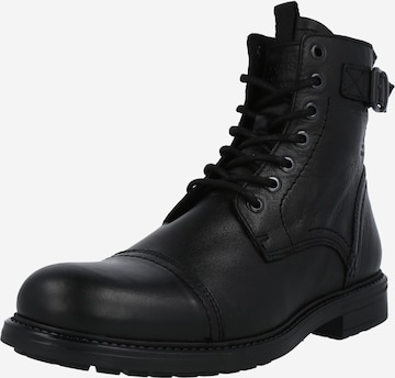 JACK & JONES Lace-Up Boots 'Shelby' in Black: front