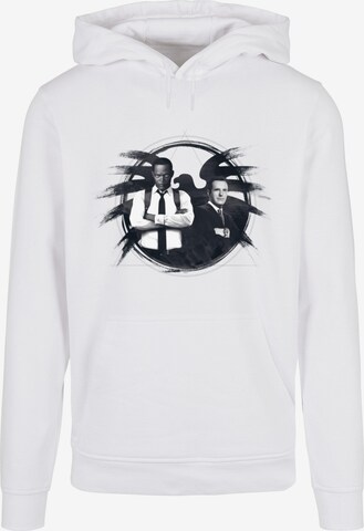 ABSOLUTE CULT Sweatshirt 'Captain Marvel - Nick Fury Shield' in Wit: voorkant