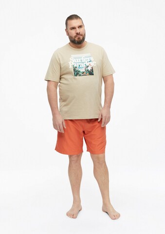 s.Oliver Men Big Sizes Board Shorts in Orange