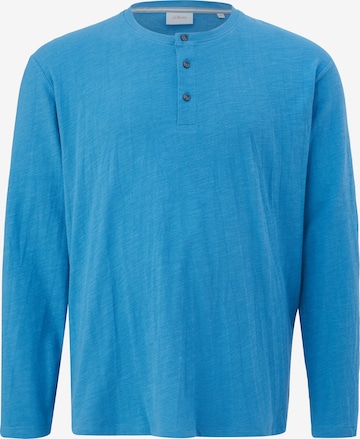 s.Oliver Men Big Sizes Shirt in Blue: front