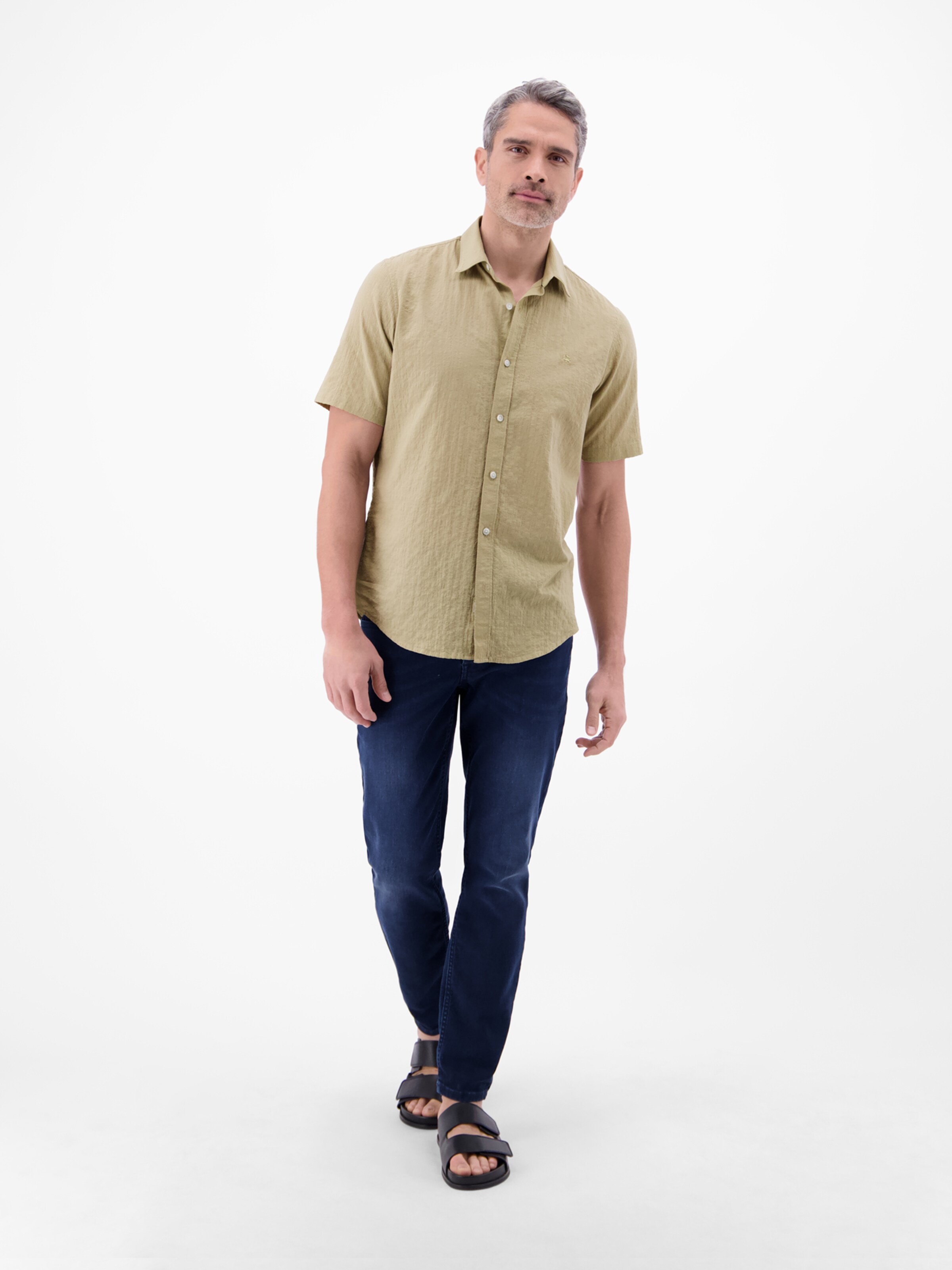 LERROS Regular fit Button Up Shirt in Beige: front