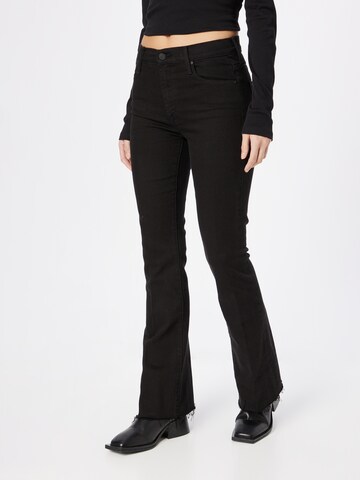 MOTHER Flared Jeans 'THE WEEKENDER FRAY' in Black: front