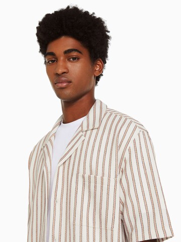 Bershka Comfort fit Button Up Shirt in Red